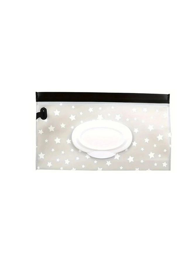 حقيبة مناديل سفر نجمية رمادية فاتحة لحامل محارم محمول للعناية بالنظافة - Image 1