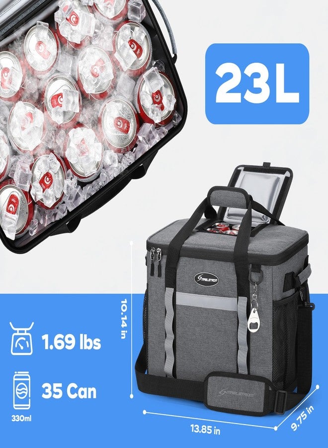 Maelstrom Soft Cooler Bag,Collapsible Soft Sided Cooler,35 Cans Beach Cooler,Ice Chest,Large Leakproof Camping Cooler,Portable Travel Cooler for Grocery Shopping,Gray - Image 5