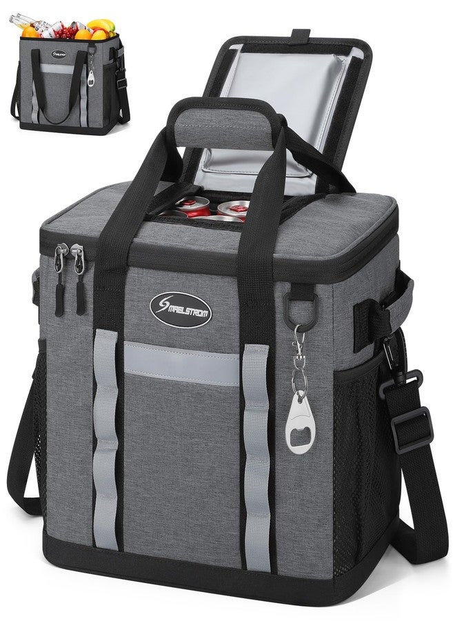 Maelstrom Soft Cooler Bag,Collapsible Soft Sided Cooler,35 Cans Beach Cooler,Ice Chest,Large Leakproof Camping Cooler,Portable Travel Cooler for Grocery Shopping,Gray - Image 1