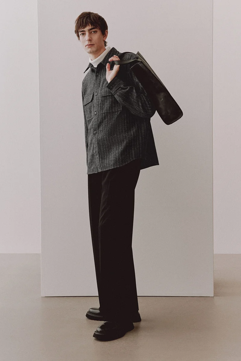 اتش اند ام Regular Fit Felted Overshirt