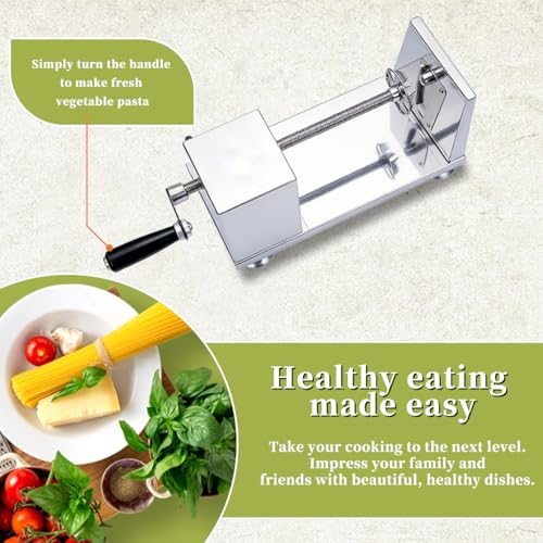 ANYDOCANMOOT Vegetable Spiralizer Zucchini Noodle Maker for Healthy Industrial Quality Vegetable Slicer for Veggies, Potato Cutter, Zoodle Maker, with Strong Suction Cup Spiral Vegetable Cutter Slicer - Image 4