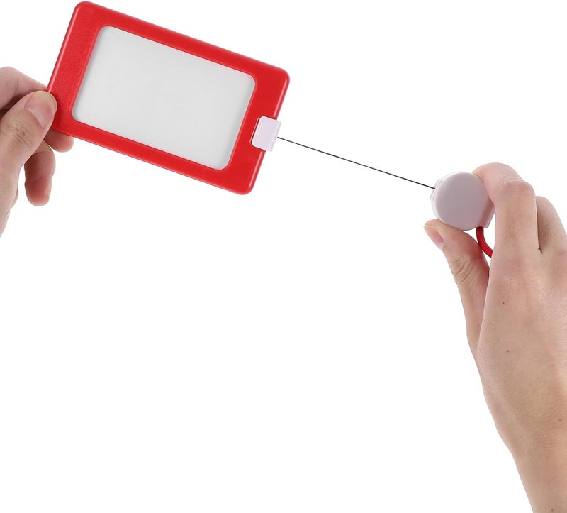 Multifunction Vertical Badge Holder with Retractable Lanyard and Protective Card Sleeve for Employee Id, Bus Pass, and Access Card Use in Office and School Settings - Image 4