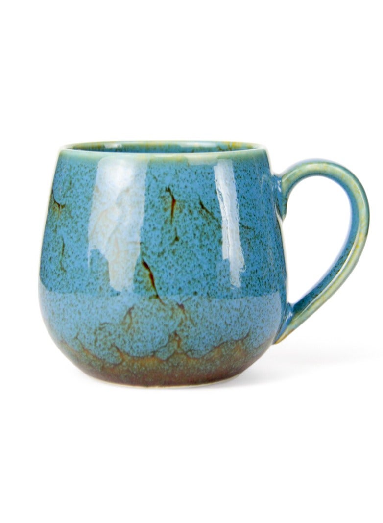 تيلاند كوب بورسلين BTQ مثالي للقهوة والشاي واللاتيه والكابتشينو والكاكاو الساخن والحليب وكوب شاي سيراميك للحفلات هدية لمحبي الشاي والمكتب المنزلي 400 مل أزرق - Image 1