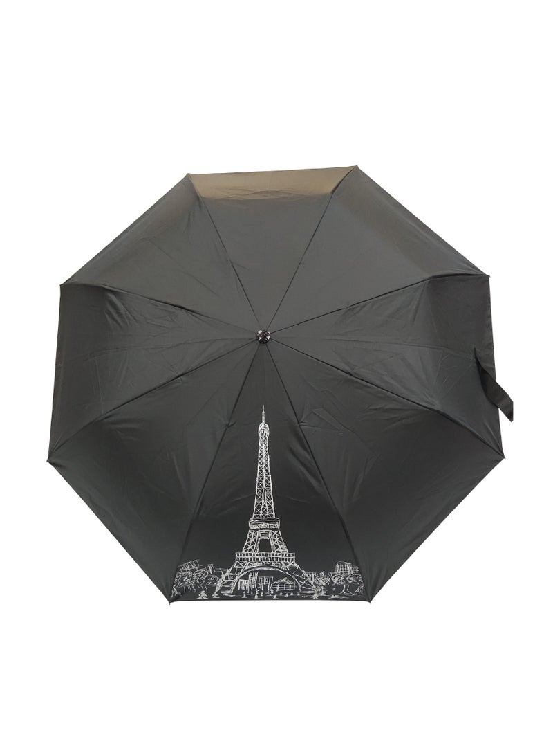 Hello 3FOLD AUTOMATIC OPEN UMBRELLA WITH UV PROTECTION AND EIFFEL TOWER LOGO PRINTED - Image 2