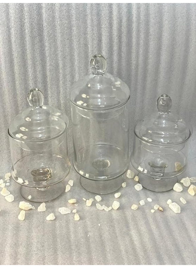 3 Crystal glass storage jars - Image 1