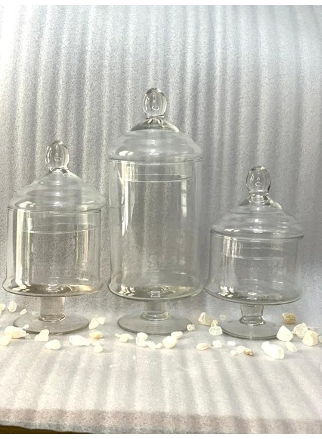 3 Crystal glass storage jars - Image 3