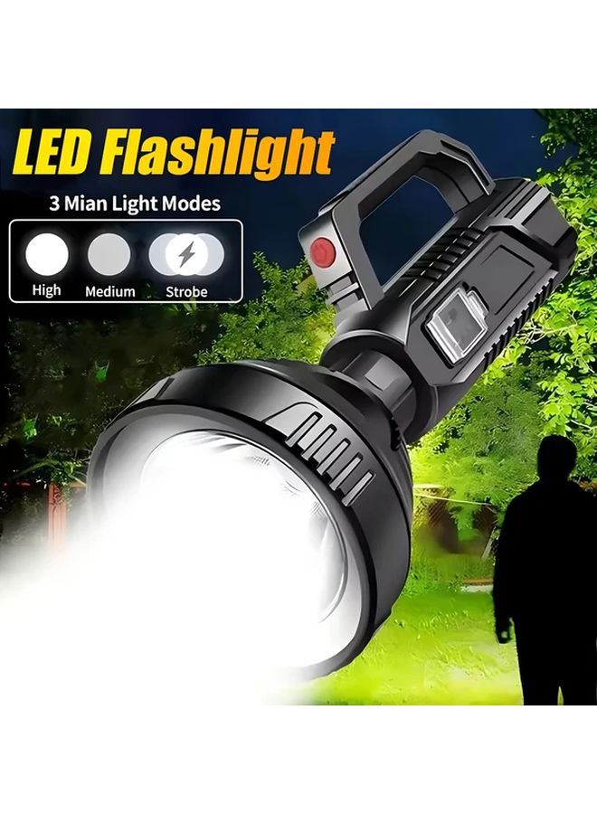 Bright Flashlight 1pc USB Rechargeable Portable Lantern 3 Modes Emergency Light - Image 2