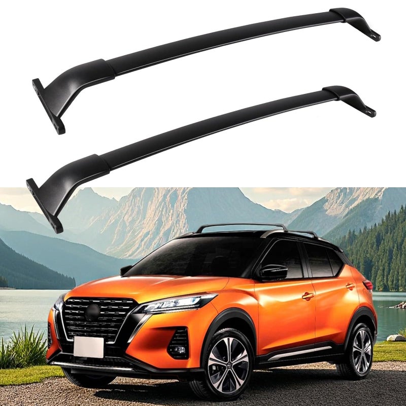 Roof Rack Cross Bars for Nissan Kicks 20172024 Convenient Baggage and Luggage Transport Black