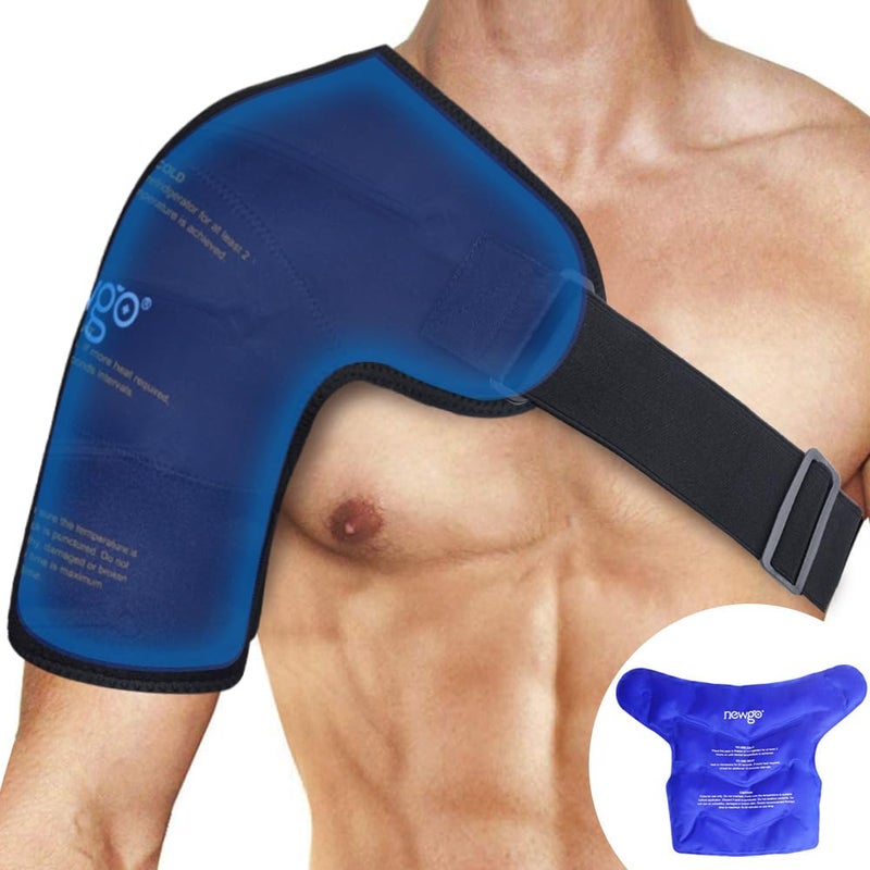 NEWGO Shoulder Ice Pack Rotator Cuff Cold Therapy FSA HSA Eligible Shoulder Ice Pack Wrap Cold Pack for Pain Relief Recovery After Surgery Sore Muscles Tendonitis Black - Image 1