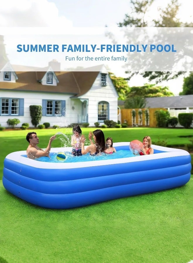 Paka Rabbit Rectangle Swimming Pool,260*160*60CM Thickened Paddling Pool with Inflatable Safety Bubble Bottom, Durable Multifunctional Blow up Pool, Family Lounge Pool, Ideal Choice for Indoor Entertainment and Outdoor Activities - Image 5