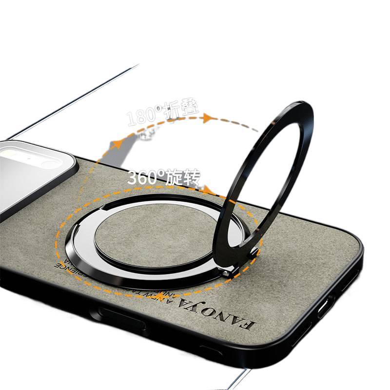 MS Leather Texture Protective Case for Redmi Note 15 with Drop Protection and Kickstand plus Shockproof plus Full Coverage in Silver - Image 4