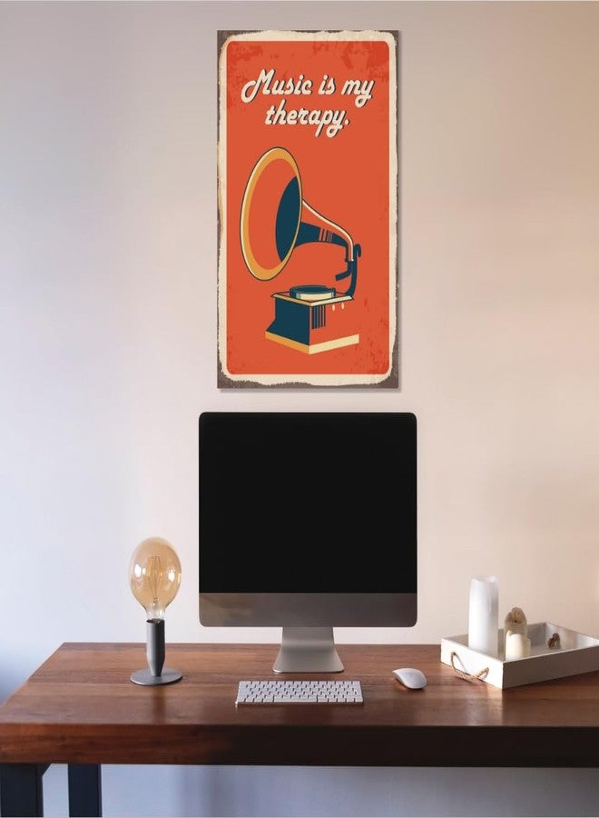 GRAY WALL Good Hope - Music Is My Therapy Poster - 12x18 Inch Unframed Wall Art | Vintage Retro Music Poster for Bedroom, Studio, Bar, Cafe, or Living Room Decor (Print on 300 GSM Matte Finish Paper) - Image 2
