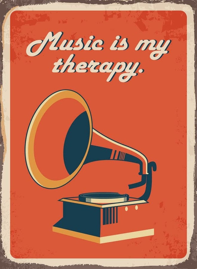 GRAY WALL Good Hope - Music Is My Therapy Poster - 12x18 Inch Unframed Wall Art | Vintage Retro Music Poster for Bedroom, Studio, Bar, Cafe, or Living Room Decor (Print on 300 GSM Matte Finish Paper) - Image 1