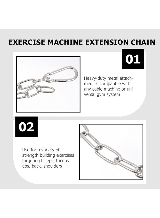 Veemoon Veemoon 1pc Extension Chain Extension Cable Wrist Trainer Workout Belt Dual Grip Tricep Chain Pulldown Bar Attachment Gym Extension Chain Chain for Exercise Triceps Extensive Chain Fitness  - Image 5