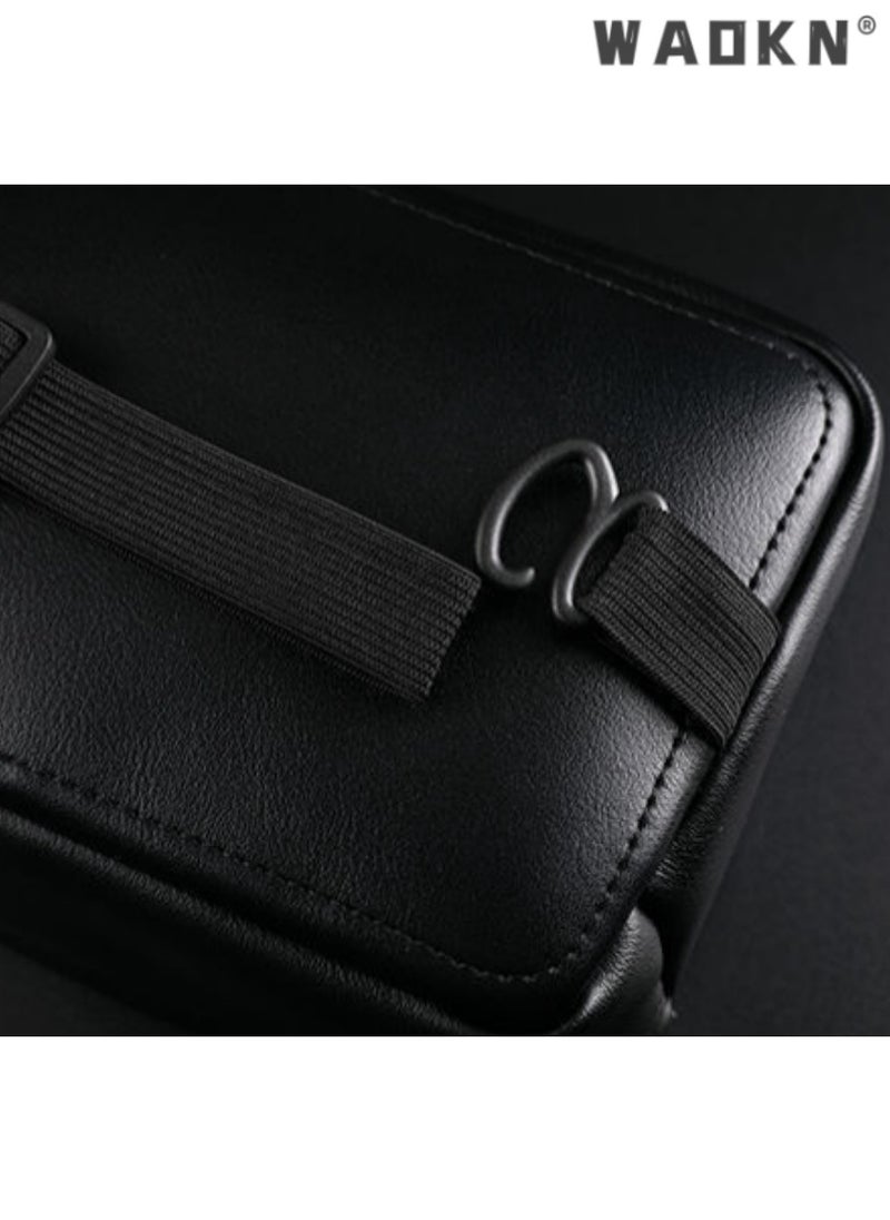 WAOKN Stylish Car Tissue Box, Premium Leather Car Napkin Holder, Sun Visor Hanging Bag for Easy Access, Elegant Vehicle Paper Towel Dispenser, Universal Fit for Cars, Durable Design  - Image 4