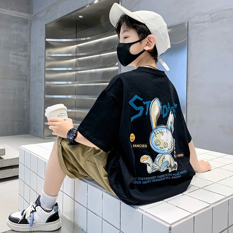 Cuhk Children'S Cartoon Printing Cotton Short Sleeve T-Shirt 2025 Boys And Girls Fashionable Korean T-Shirt Trendy Top - Image 1