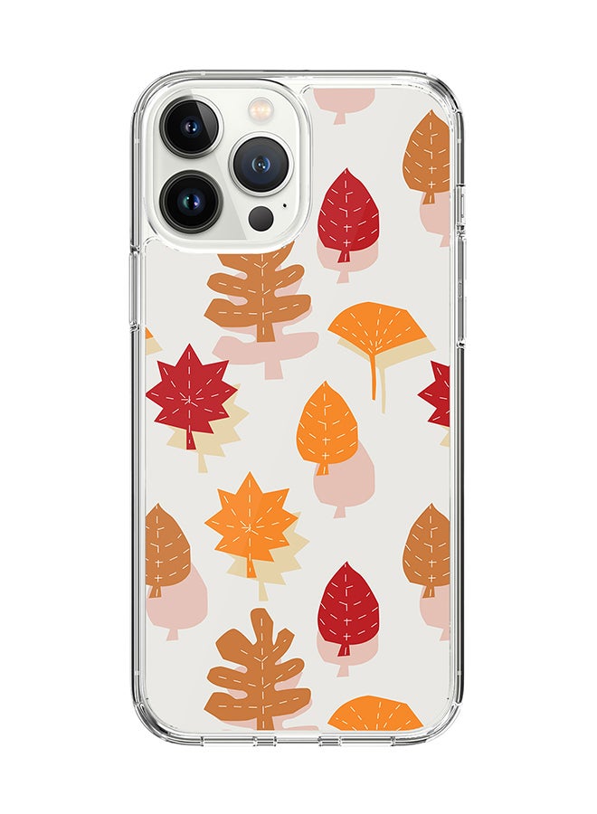 Stylizedd Classic Clear for Apple iPhone 14 Pro Max Case Hybrid Soft Cover Flexible Edges Anti Drop TPU PC Gel Thin Transparent Cover - Autumn Scribble Full Print