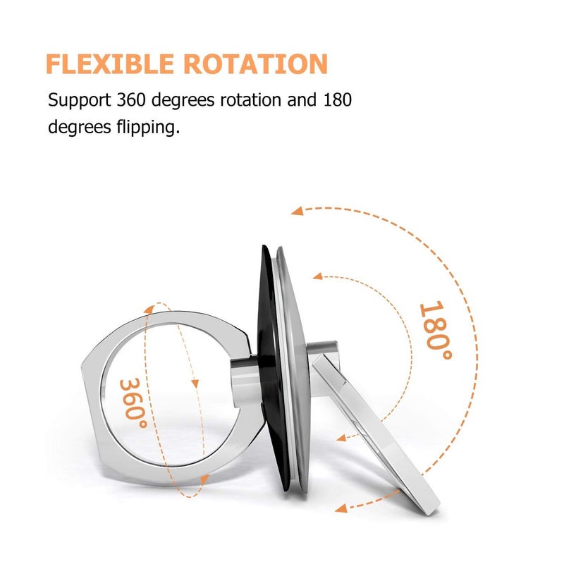 KolorFish Universal Phone Ring Stand, 360° Rotation Phone Ring Stand Holder [Round Shape] Kickstand Finger Grip (4 Pieces) - Image 2