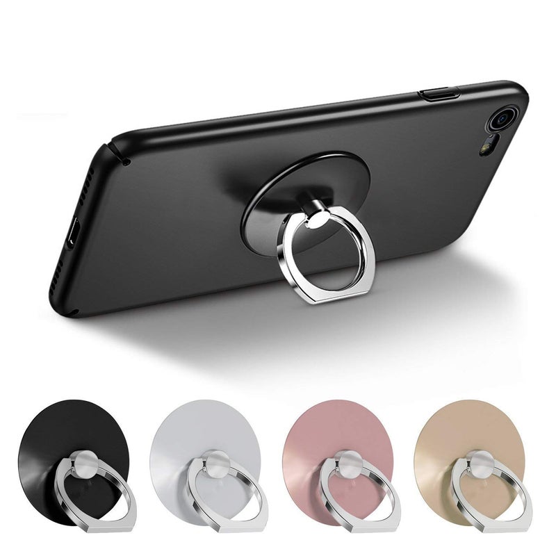 KolorFish Universal Phone Ring Stand, 360° Rotation Phone Ring Stand Holder [Round Shape] Kickstand Finger Grip (4 Pieces) - Image 1