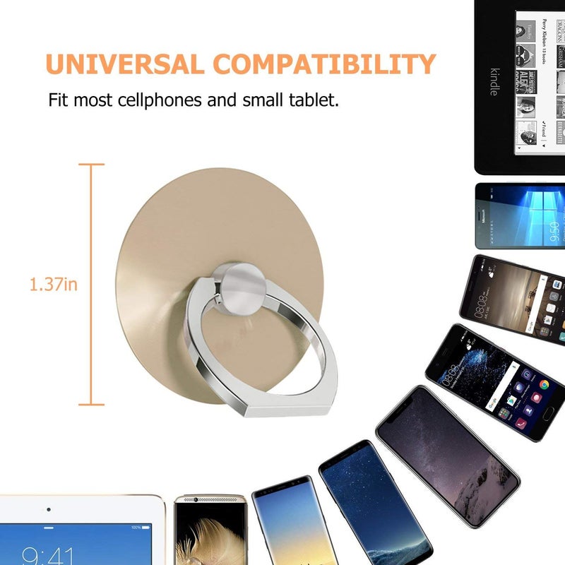 KolorFish Universal Phone Ring Stand, 360° Rotation Phone Ring Stand Holder [Round Shape] Kickstand Finger Grip (4 Pieces) - Image 4
