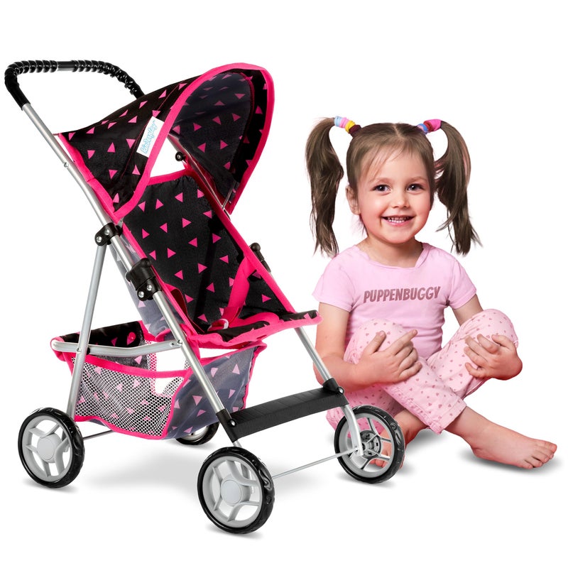 Kinderplay Baby Doll Stroller | Pram for Girls | Umbrella Stroller for Kids - Lightweight Play Carriage for Ages 2+ Years | Baby Doll Accessories with Storage | 22.05-Inch Handle Height, Model KP0280R - Image 1