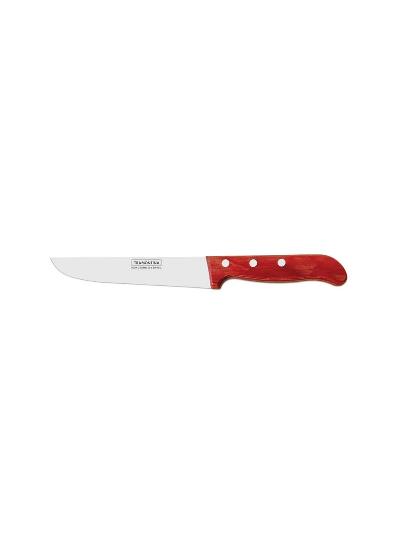ترامونتينا Tramontina Polywood 5 Inches Kitchen Knife with Stainless Steel Blade and Red Dishwasher Safe Treated Handle