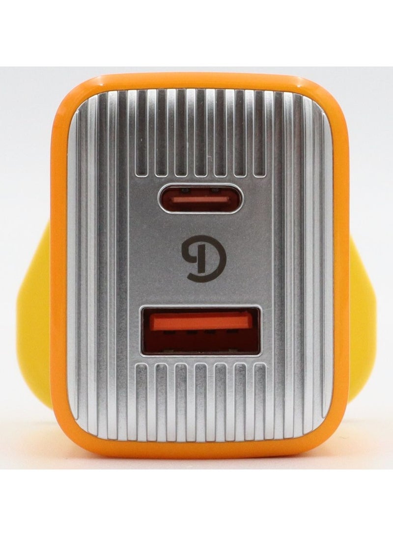 Hoguo U22 USB-A + USB-C Fast Charging C-Lightning Suit Wall Charger - Image 2