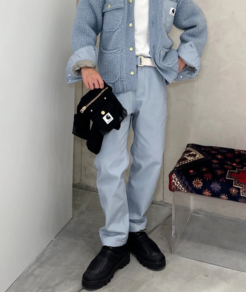 Kaha Carha Joint Name Sac @ I Logging Overalls B01 Couple Vintage Canvas Casual Straight Trousers Loose - Image 2