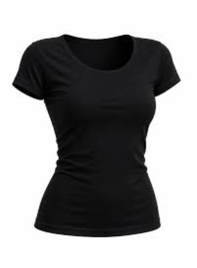 Comodo Women's Short SleeveUnderShirt, Black - Image 1