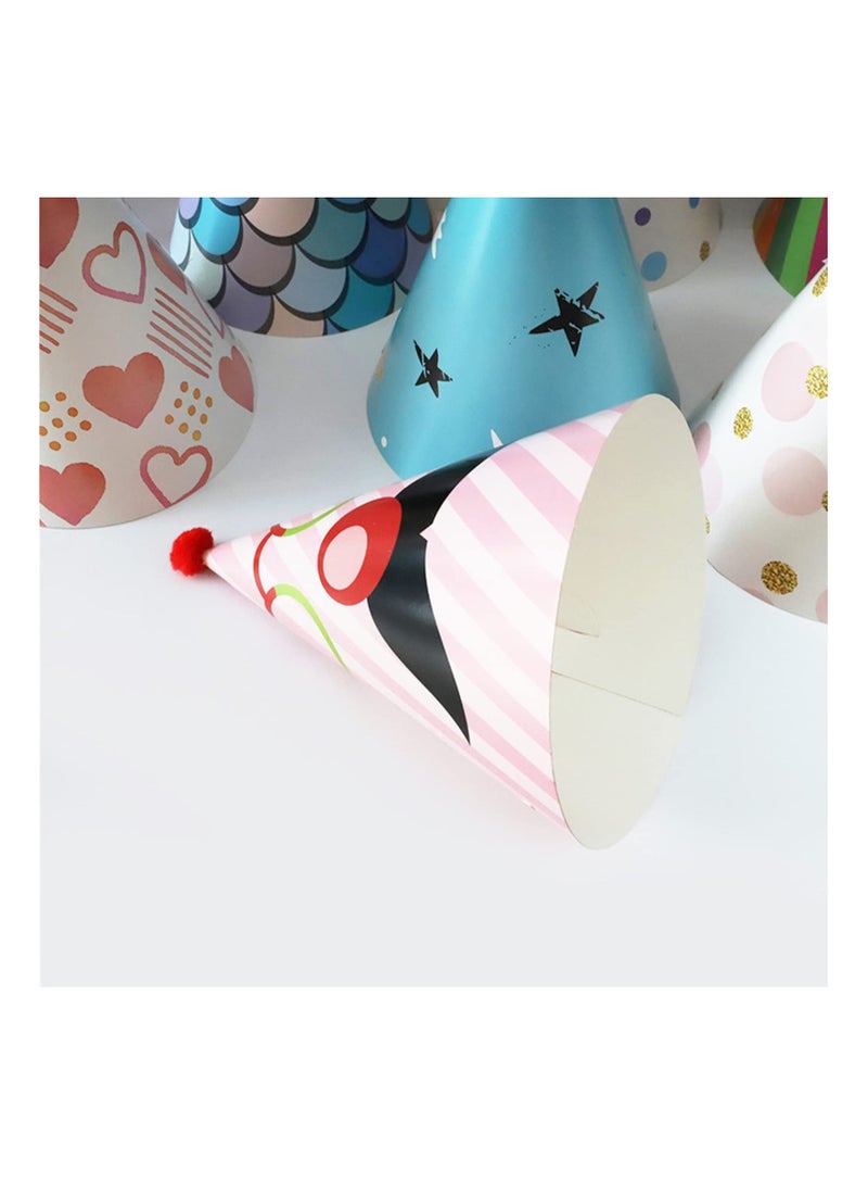 واي آند دي 8Pcs Colorful Party Hats, Birthday Cone Fun Celebration Kit for Kids Supplies and Decorations Group Events, Games - Image 3