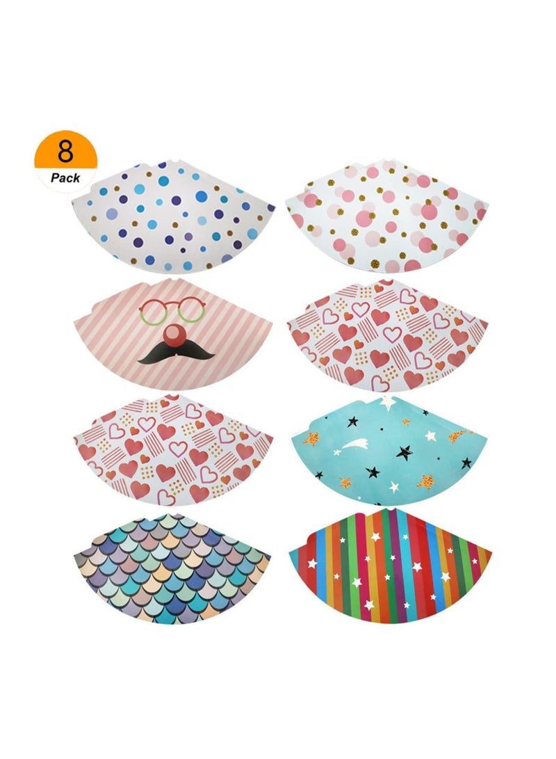 واي آند دي 8Pcs Colorful Party Hats, Birthday Cone Fun Celebration Kit for Kids Supplies and Decorations Group Events, Games - Image 4