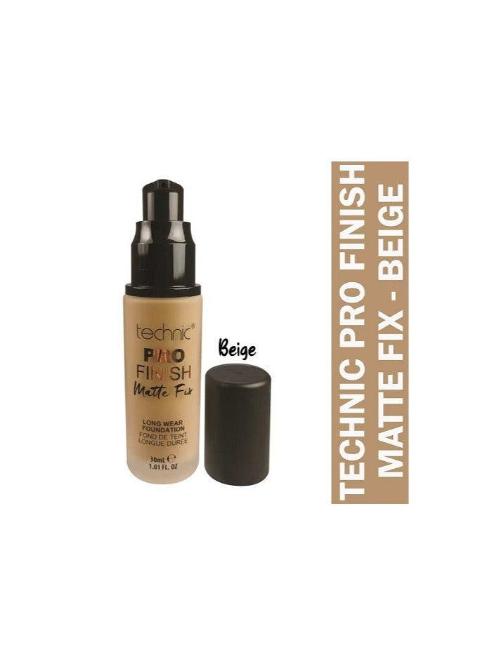 Technic Pro Finish Matte Fix Foundation Beige 30ml - Image 1