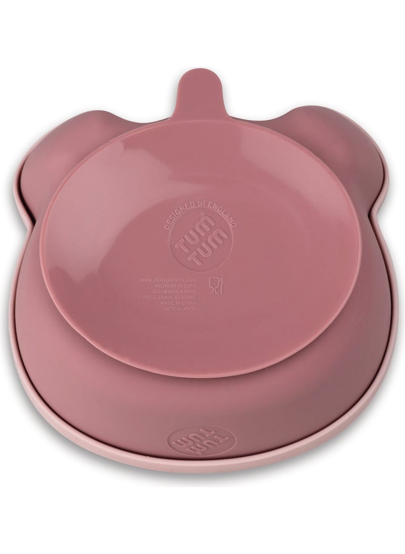 TUM TUM Silicone Vacuum Bowl and Spoon Set with Lid Betsy Bear  - Image 2