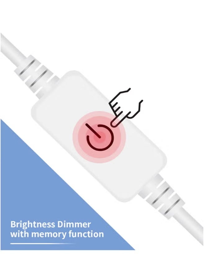 تايجر 10-Piece LED Vanity Mirror Light Set Cool White 45x45x51cm, Adjustable Brightness, Energy-Efficient Makeup and Dressing Table Lighting, Easy Installation, Ideal for Home, Bedroom, Bathroom, Professional Makeup, and Self-Care Spaces - Image 2