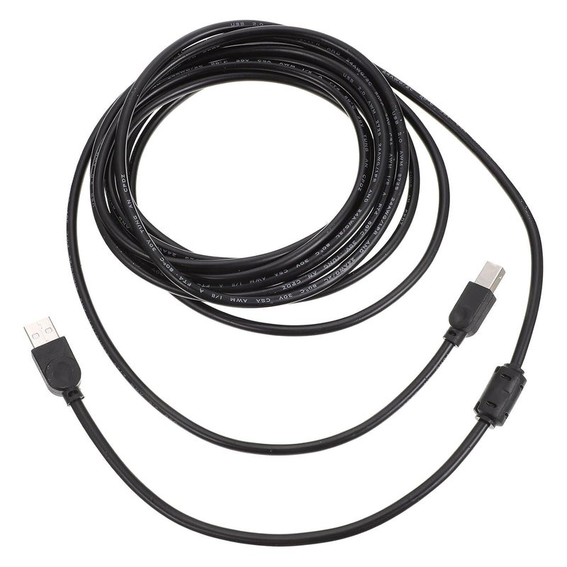 كابل USB عام للطابعات بنواة نحاسية من الجيل 2.0، طوله 5 أمتار، لونه أسود، مخصص للاستخدام مع الطابعات وأجهزة المسح الضوئي في المكاتب - Image 1