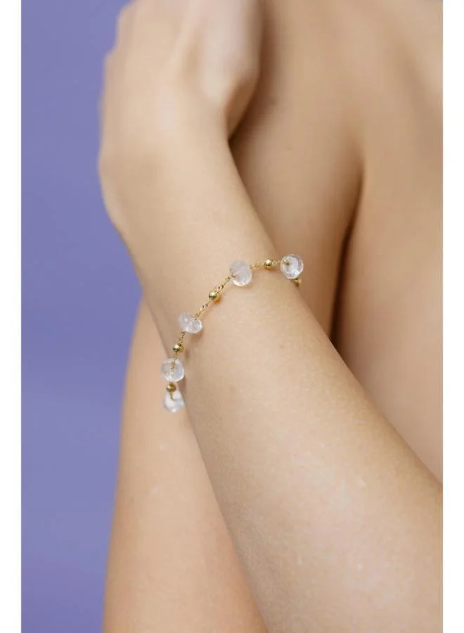 Guendalina Silver Yellow Gold Plated Bracelet with Semi Precious Stone