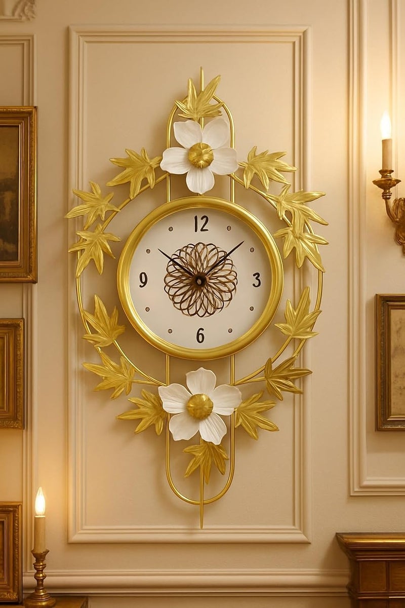 Earwig Wall Clocks, Metal Flowers Living Room Office,3D Art Elegant Large Decorative,Living Room Kitchen and Dining Room (EW-19) - Image 4