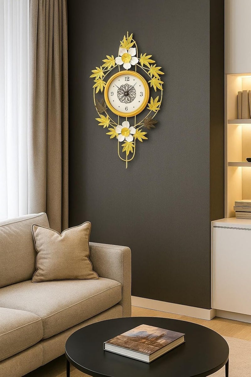Earwig Wall Clocks, Metal Flowers Living Room Office,3D Art Elegant Large Decorative,Living Room Kitchen and Dining Room (EW-19) - Image 2