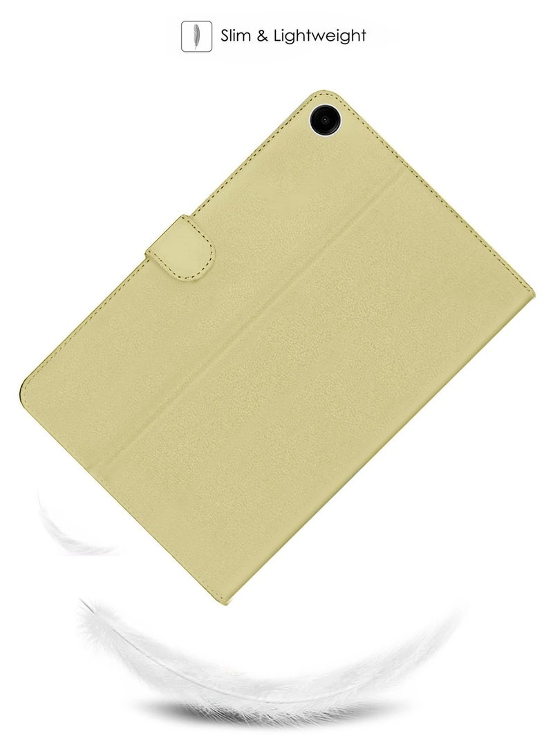 OMAKER Premium Quality Leather Smart Flip Case Full Protective Cover With Magnetic Stand For Huawei MatePad SE 10.4 Inch 2023 – Gold - Image 4