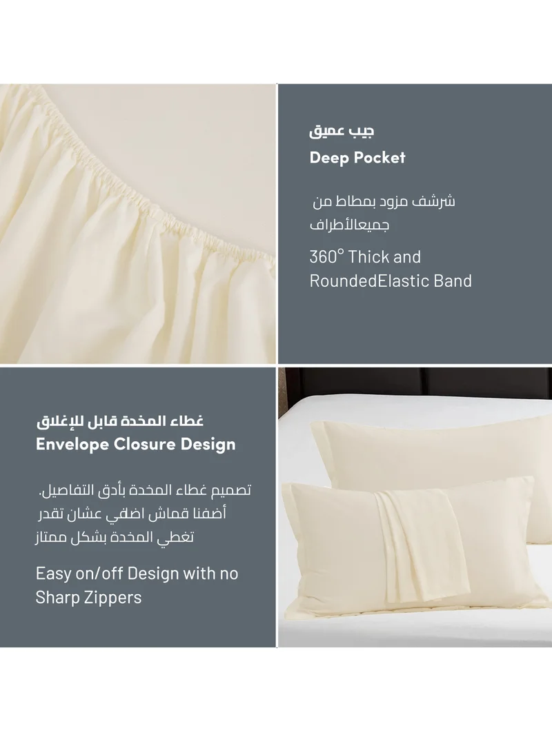 Donetella Bedding Fitted Sheet 3-Pcs Super King Size Solid Bed Sheet Set Fits(200x200CM) With Pillowcases And 35 CM Extra Deep Brushed Microfiber Bed Sheet,Lemon Grass