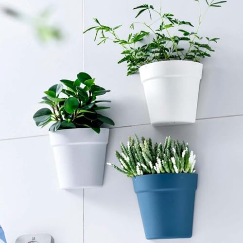 Go Hooked Wall Mounted Flower Pots for Home Décor Pack of 4 | Plastic Wall Planters for Indoor Outdoor | Vertical Garden Pot Set for Balcony, Living Room, Patio & Fence Decoration - Image 4