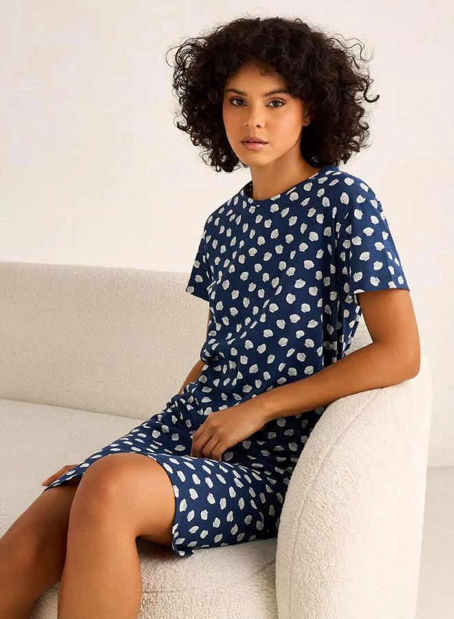 Splash FAV Printed Sleepshirt with Short Sleeves