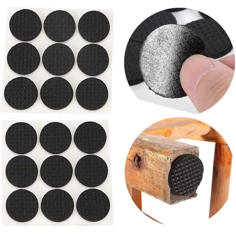 Zohra Hardware Round Self Adhesive Rubber Pads for Furniture Floor Scratch Protection (Standard Size, Black) (25, Round)  - Image 1