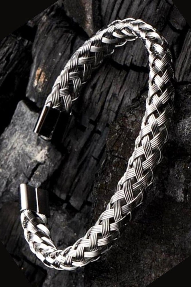 Jewelry Shop Wire Mesh Model Handcuff Unisex Steel Bangle Bracelet SCB21