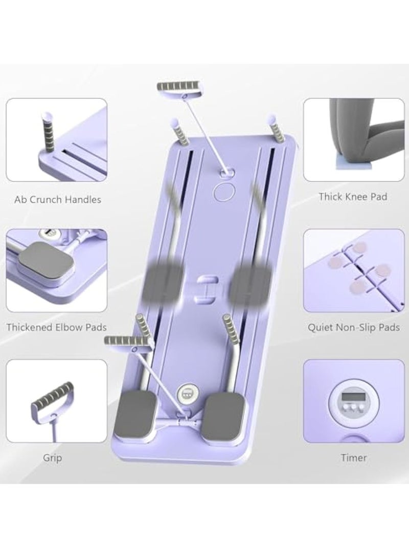 YelaJoy لوحة بيلاتس - مجموعة بيلاتس ريفورمر، لوحة بيلاتس قابلة للطي متعددة الأغراض للاستخدام المنزلي، 5 في 1 لوحة انزلاق بيلاتس (بنفسجي) - Image 4