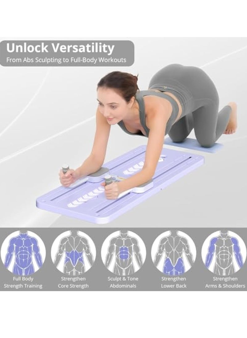 YelaJoy لوحة بيلاتس - مجموعة بيلاتس ريفورمر، لوحة بيلاتس قابلة للطي متعددة الأغراض للاستخدام المنزلي، 5 في 1 لوحة انزلاق بيلاتس (بنفسجي) - Image 5