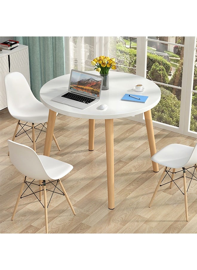 CityRiya-Long Dining Table Kitchen Dining Table Round Dining Room Table White Coffee Table for 2 to 4 People(Table Only)  - Image 3