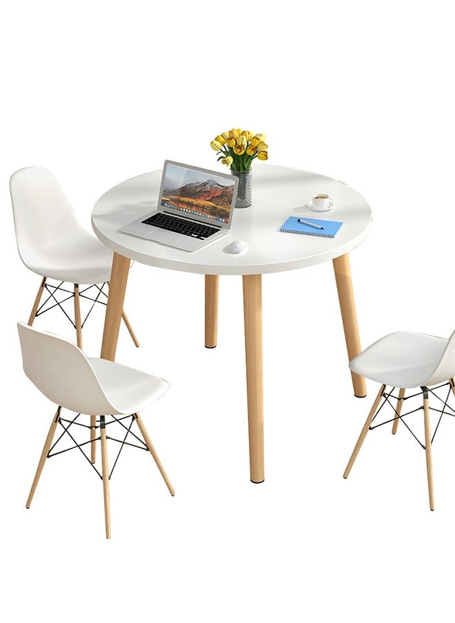 CityRiya-Long Dining Table Kitchen Dining Table Round Dining Room Table White Coffee Table for 2 to 4 People(Table Only)  - Image 2