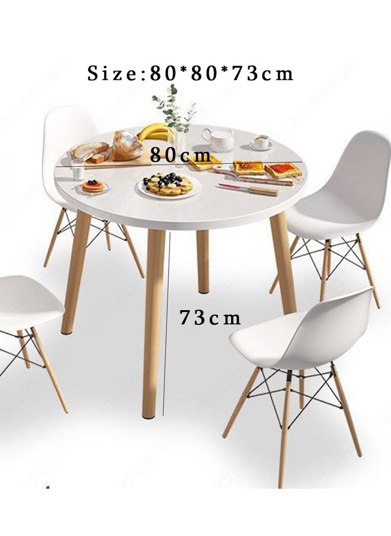 CityRiya-Long Dining Table Kitchen Dining Table Round Dining Room Table White Coffee Table for 2 to 4 People(Table Only)  - Image 4