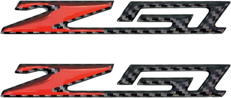 Pair Set Corvette C7 Z51 Emblem Carbon Fiber Stingray Badge Sticker Decal Replacement - Image 1